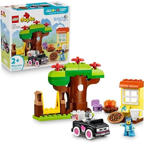 LEGO DUPLO Bluey Pizza Girls with Muffin and Bluey - Learning and Building Toy for Toddlers, Ages 2+ - Bluey Playset with 2 Toy Figures for Boys & Girls - Gift Idea for Birthdays - 10469