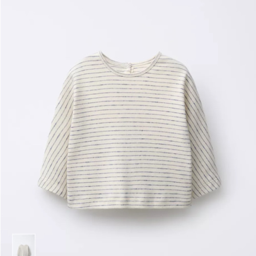 STRIPED T-SHIRT - Ecru / Navy | ZARA United States