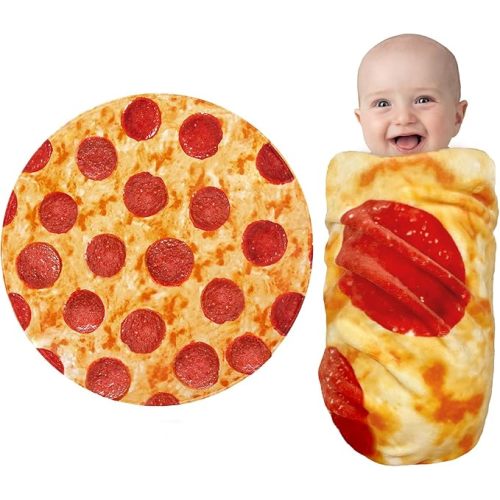 Burrito Tortilla Swaddle Blanket Gifts for Baby Toddler Newborn, Tortilla Baby Blanket Funny Gifts for Baby Shower Boys Girls, Food Taco Blanket 285 GSM Flannel Blanket (Yellow, 36 inches)