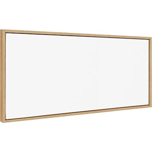 Kate and Laurel Sylvie Blank Framed Canvas Wall Art, 18x40 Natural, Modern Empty Canvas for Paint-Your-Own Art, Premium Canvas Already Framed