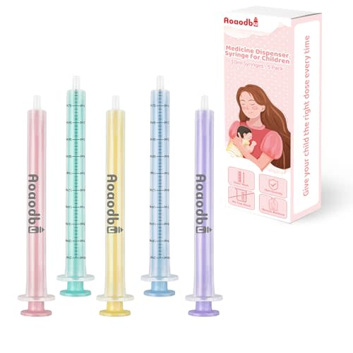 Baby Medicine Dispenser Syringe For Children,Oral Syringes, Liquid Plastic Syringe Without Needle,Leak proof Dosing Tools,5 Uniquely Colour Syringes - 5 Pack