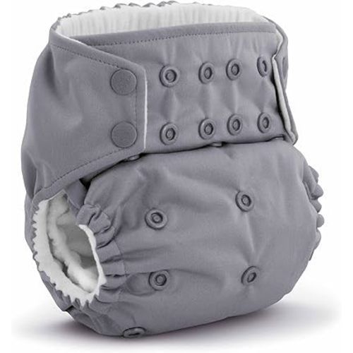 Kanga Care Rumparooz G3 Stay Dry Cloth Diaper Reusable One Size Pocket Diaper Patented Inner Double Gusset 2 pcs Microfiber Insert Soaker (6-55+ lbs) - Platinum