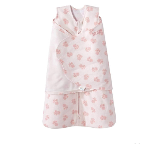 HALO 100% Cotton Sleepsack Swaddle, 3-Way Adjustable Wearable Blanket, TOG 1.5, Watercolor Rose Toss Blush, Small, 3-6 Months