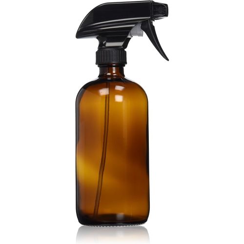 Sally's Organics 16oz Amber Glass Spray Bottle for Thieves Cleaner, Essential Oils, Cleaning Solutions & Plants - Refillable, Chemical-Resistant, with Adjustable Mist & Stream Sprayer
