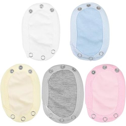 Garneck 5 Pack Baby Bodysuit Extenders 3-Snap Double Layer Snap Assorted Colors Adjustable Extender for Women Baby Toddler Girl