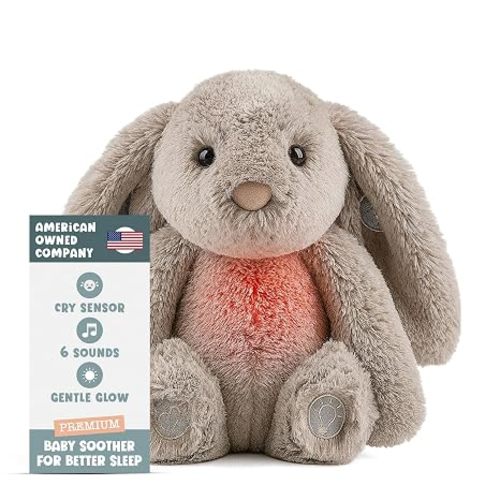Gemma Joy Bunny Plush Cry-Activated Heartbeat Sleep Soother for Newborns