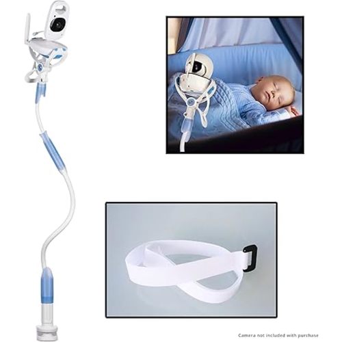 | Universal Baby Monitor Holder with Velcro Strap | Flexible Baby Camera Mount Shelf | No Drilling | A Safer Monitor Stand for Your Baby