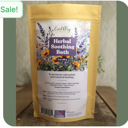 Herbal Soothing Bath - For sore muscles and postpartum support | Natural Wellness | Earthley | Earthley Wellness