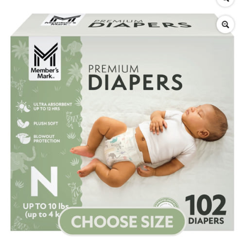 Member's Mark Premium Baby Diapers, Sizes Newborn - 8 - Samsclub.com