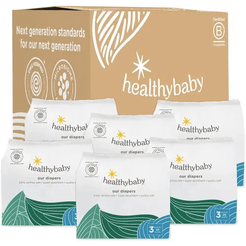Our Diapers | The First EWG Verified & Microbiome-Friendly Diaper | 12-Hour Leak Protection | Made with Organic Cotton & Plant-Derived Materials | Totally Chlorine Free | Size 3 (16-28 lbs) 168 Count