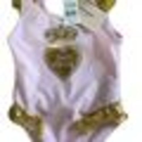 Juicy Couture Baby Girl 4t One-piece Bathing Suit Pink W/gold Heart/ruffles