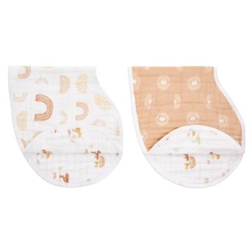 aden + anais® Keep Rising 2-Pack Burpy Bibs - TAN - 2 PACK