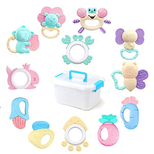 Teethers,Baby Teeth Chewing Toys, Baby Teething Supplies, Baby Toys 6-12 Months, (12pcs)