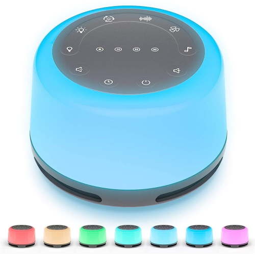 3 in 1 Bluetooth Speaker White Noise Sound Machine with Night Light for Kids and Adults