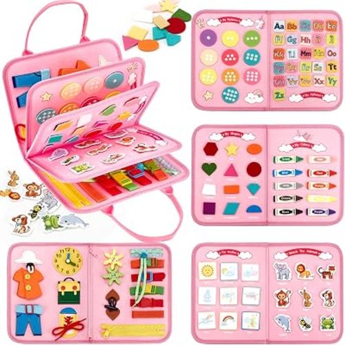 hahaland Busy Board Montessori Toys Busy Book Toddler Girl Gifts Travel Toy