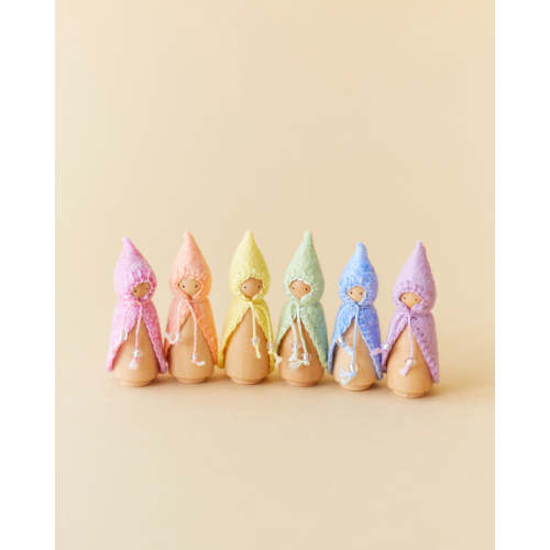 Mini Pastel Rainbow Wooden Gnome Set – Sarah's Silks