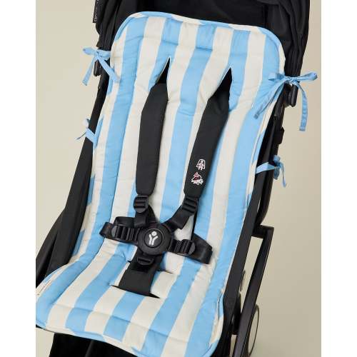 Universal Stroller Seat Liner For Babies Breathable Padded Washable | Green Stripe - Storq by Kindred Bravely