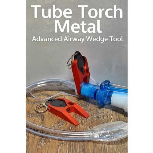 Metal Airway Tube Ramp Tool – O2  Key, LED Flashlight, Wrench – Respiratory Therapist, Nurse, Paramedic Accessory