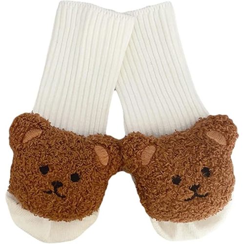 BULINGNA Cute Unisex Baby Socks - Cartoon Bear Spring Fall Winter Anti Slip Long Knitting Socks 0-12 Months