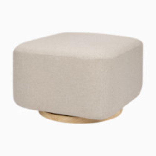 babyletto Kiwi Gliding Ottoman - Performance Beach Eco-Weave With Light Wood Base