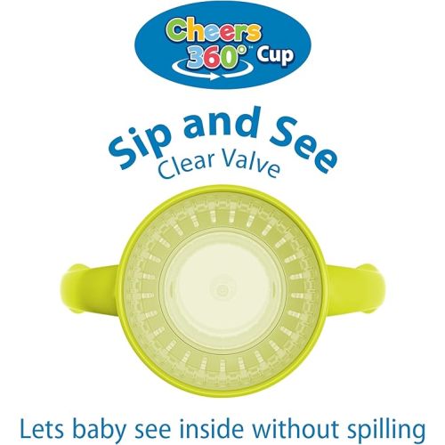 Dr. Brown's Milestones Straw to 360° Cup Set, Convertible Toddler Training Cup Set with Interchangeable Silicone Straw and 360 Degree Cup Lids, Blue Green, 10 oz/300 mL, BPA Free, 9m+, 2 Pack