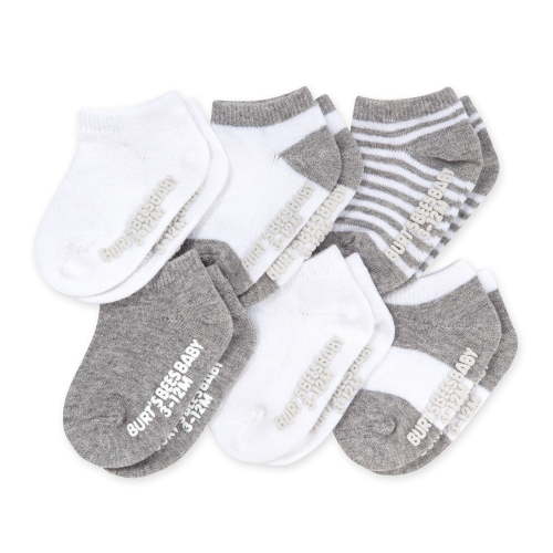 Burt's Bees Baby Organic Cotton Baby Socks, 6-Pack, Sizes 0/3 Months-24 Months