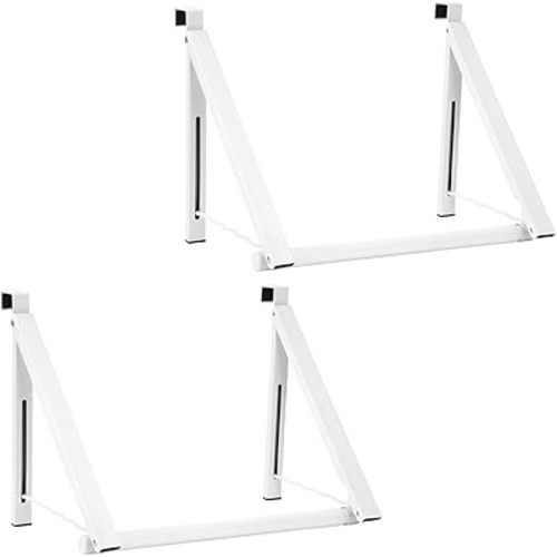 Foldable Over The Door Clothes Hanger, Space Saving Small Clothes Rack Door Hangers for Clothing, 2Pack, White