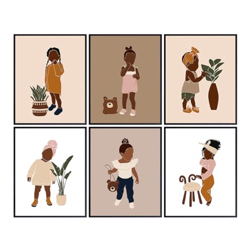 African American Baby Girl Room Decor - Black Girls Bedroom Decor - Baby Nursery Decor - Little Girls Bedroom Wall Art - Toddler Girls - Girl Room Decor - Black Girls Room - Boho Toddler