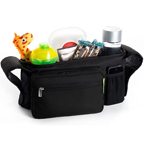 Ethan & Emma Baby Stroller Organizer with Cup Holders - Baby Shower Gift - Secured Fit, Extra Storage, Easy Installation - Universal Stroller Organizer for Smart Moms