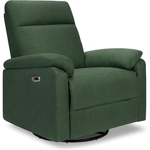 Davinci Suzy Electronic Swivel Recliner with USB Port in Pine Green, GREENGUARD Gold & CertiPUR-US® Certified