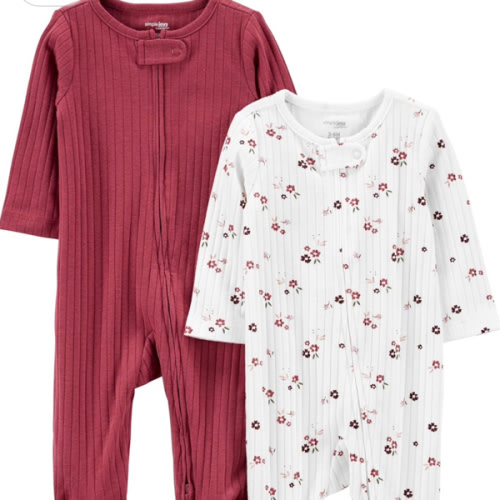 Simple Joys by Carter's Baby Boys' 2-pack 2-way Zip Textured Sleep and Play