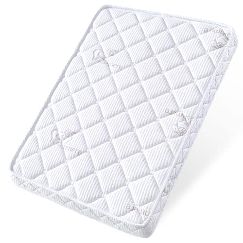 Pack and Play Mattress - 38" x 26"- Premium Knitted Fabric Safety Reinforced Play Yard Mattress - Fits for Graco & Baby Trend & Pamo Babe Playard, Firm Support and Comfort Foam，White