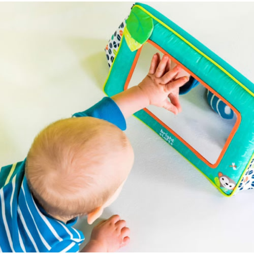 Bright Starts Sit and See Safari Floor Mirror Tummy Time Activity Toy, Ages Newborn +
