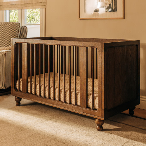babyletto Astre All-Stages 8-in-1 Crib with Bassinet & Toddler Bed Kits by Nate Berkus - Toffee