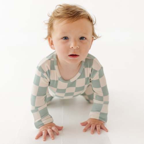Tidepool Check Day to Night Romper Luxe Edition | Cotton Bamboo Blend