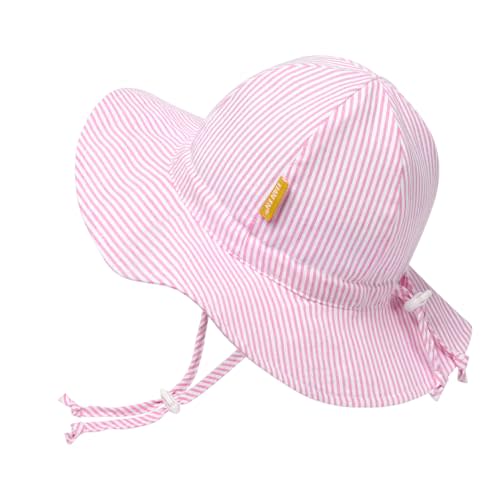 Baby Girl Sun Hat with UPF 50+ Outdoor Adjustable Toddler Beach Hat with Wide Brim Bucket Hats for Kids