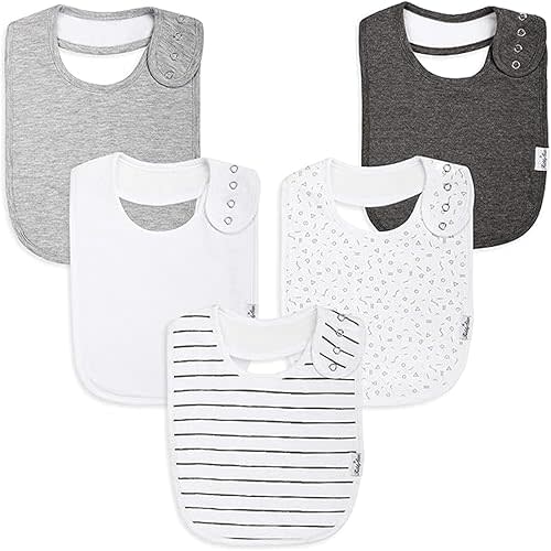Organic Cotton Baby Bibs – Soft Teething & Drool Bib for Newborns & Toddlers – Hypoallergenic, Absorbent, Snaps