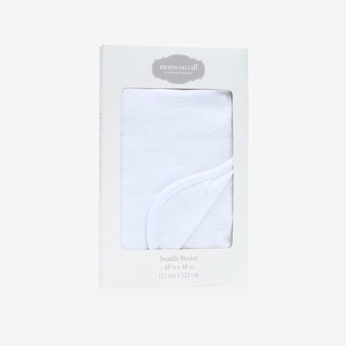 Baby & Newborn Swaddle Blanket | 0-3 Months | Nursery Baby Gift | 48 X 48 Inch | 100% Cotton | Modern White with Gift Box