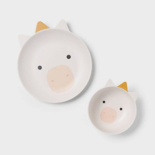 Kids' 2pc Unicorn Plates & Bowl Set