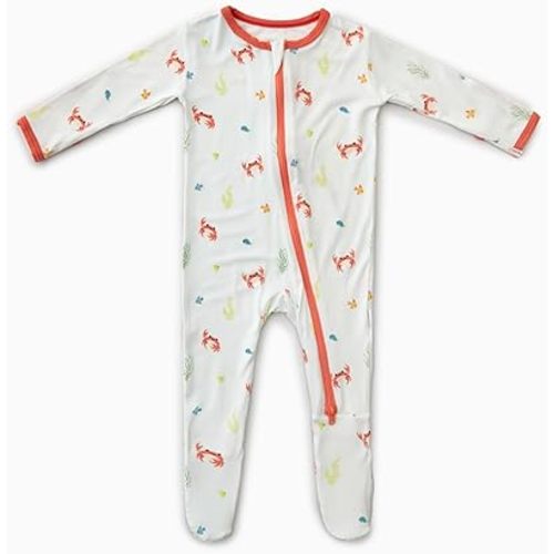 Bamboo Little Soft Baby Footie Pajamas, Baby Clothes, Newborn Sleepers, 95% Viscose and 5% Spandex, 0-24 Months