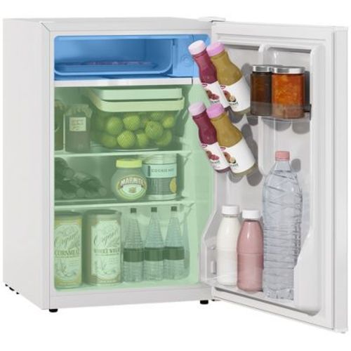 HOMCOM 2.5 Cu.Ft Mini Fridge with Freezer, Adjustable Thermostat, Single Door Compact Refrigerator for Bedroom, Dorm, Home Office, White