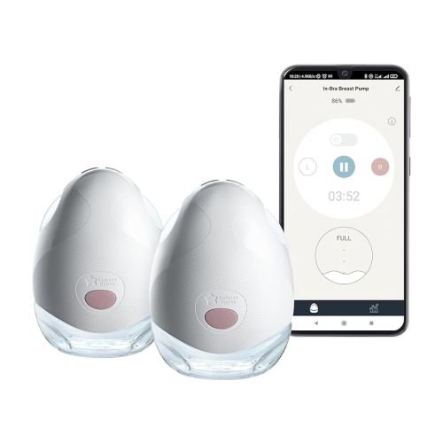 Tommee Tippee Made for Me Double Electric Wearable Breast Pump, Hands-Free, in-Bra Breastfeeding Pump, Portable, Quiet, 1 Massage and 8 Express Modes, 4 Hour Battery Life