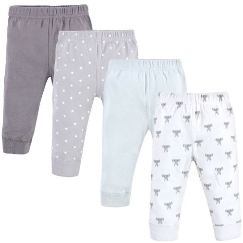 Hudson Baby Baby and Toddler Cotton Pants 4pk, Modern Elephant, 0-3 Months