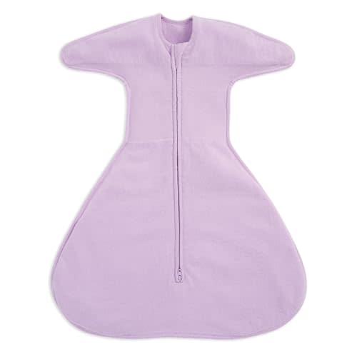 HALO Sleepsack SwaddleStretch, Arms Up or Extended Arms, Newborn Baby Swaddle, 0 – 3 Months, 0.5 TOG, Lavender