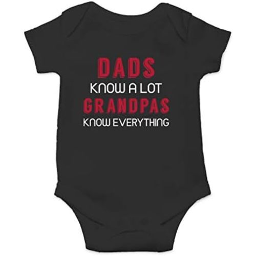AW Fashions Dads Know A Lot, Grandpas Know Everything - Best Grandfather - Cute One-Piece Infant Baby Bodysuit