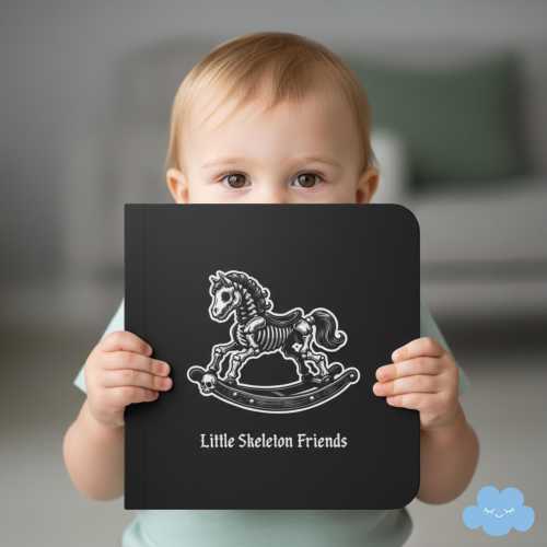 Gothic Animal Illustration Baby Book, Spooky Toddler Gift