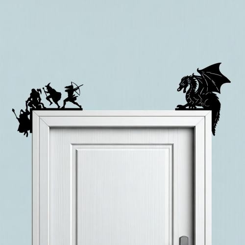 Door Corner Set - Dragon Decor and Adventure Party Gift Set - Game Room Decor - Role Playing Gift