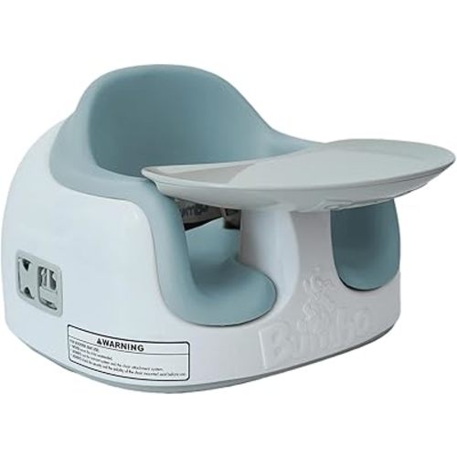 Bumbo 3-in-1 Multi-Seat for 6 to 36 Months, Travel Baby and Infant Feeding & Play Floor Seat, Portable Booster with Dining Tray, White/Desert Mirage