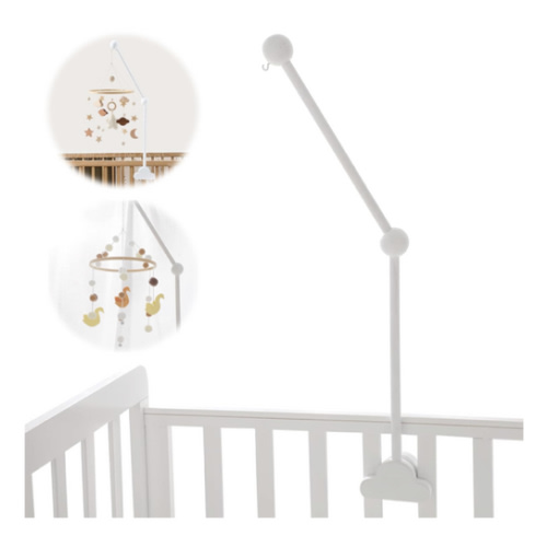 Baby Mobile Crib Holder Wooden, Baby Cot Mobile Arm, Wooden Crib Mobile Bed Bell Holder Adjustable Clouds Design for Hanging Crib Mobiles Bed Bell - Online Store