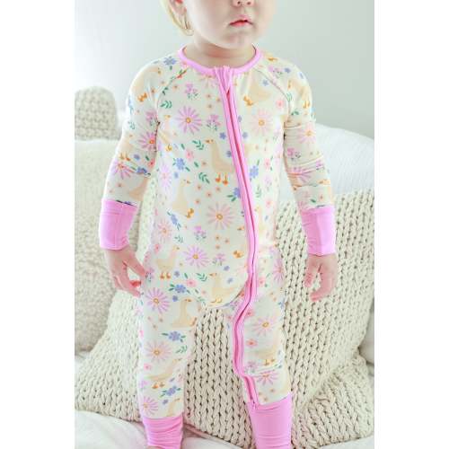 Convertible Zip Romper in Loosey Goose | Caden Lane